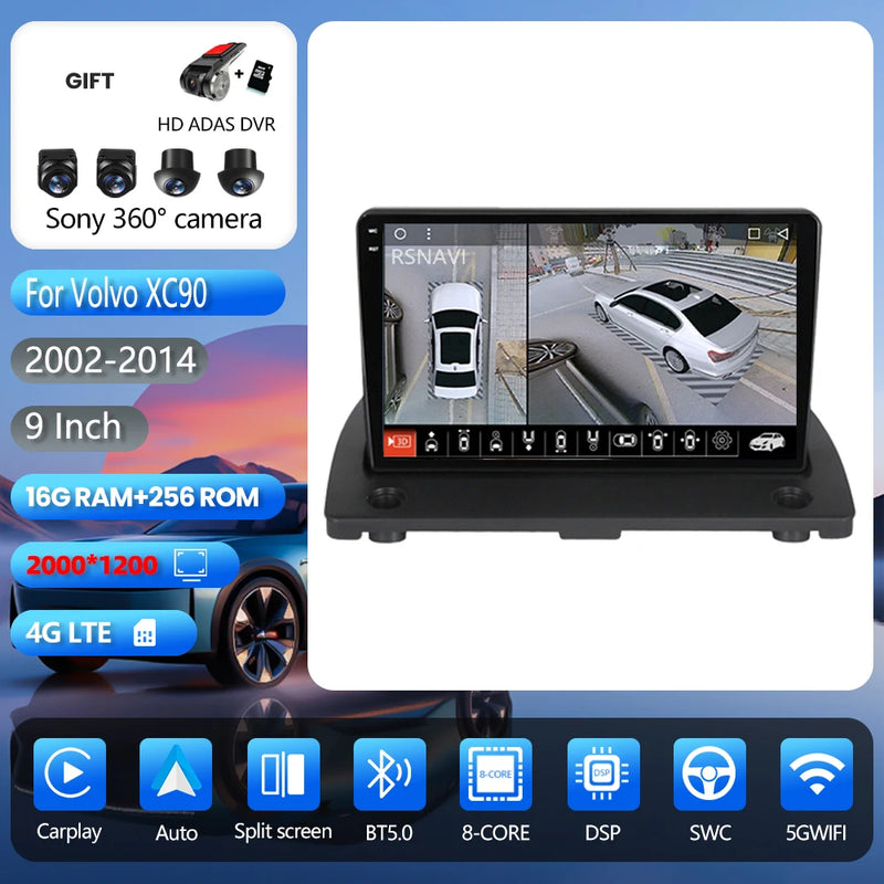 Autoradio CarPlay Volvo XC90 (2002-2014) – Écran 9 pouces, jusqu'à 16 Go + 256 Go, vue 36
