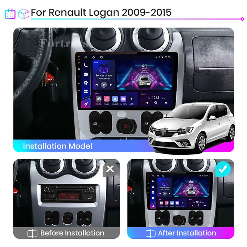 Autoradio CarPlay Dacia Logan 1 et Sandero (2009-2015) – Écran 9 pouces, jusqu'à 12 Go + 128 Go, vue 14
