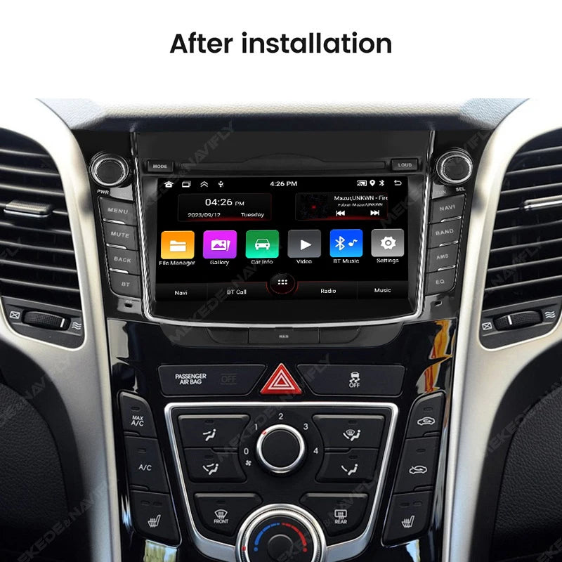 Autoradio CarPlay Hyundai i30 GD et Elantra GT (2011-2017) – Écran IPS 7 pouces, 2 Go + 64 Go, vue 2