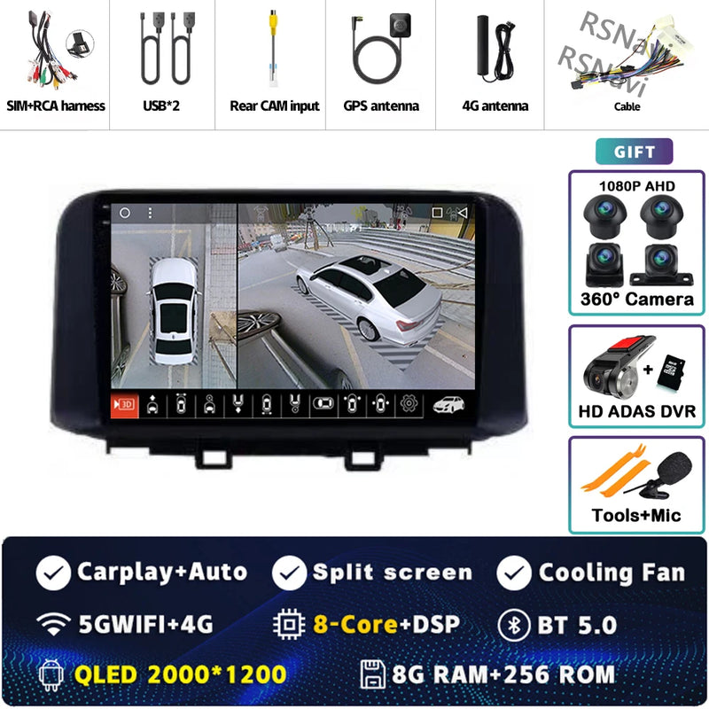 Autoradio CarPlay Hyundai Kona (2018-2022) – Écran 9 pouces, jusqu'à 16 Go + 512 Go, vue 23