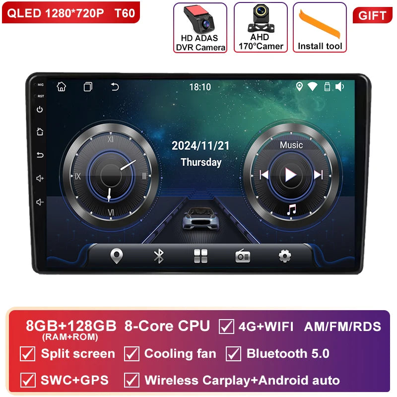 Autoradio CarPlay Peugeot 308 T9 et 308S (2013-2017) – Écran 9 pouces, sans fil, vue 39