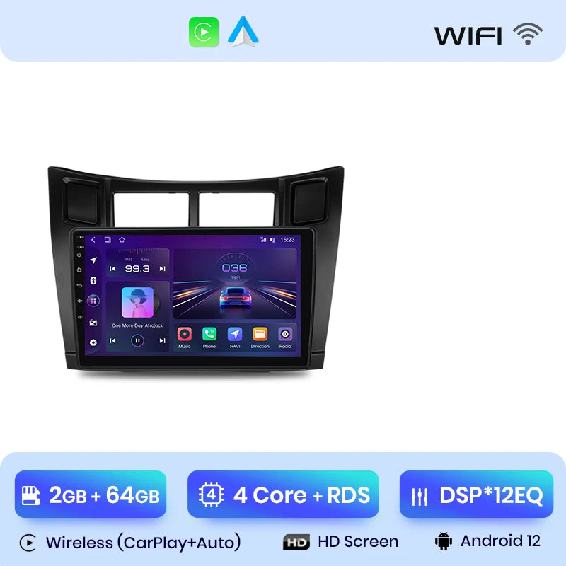 Autoradio Toyota Yaris 2005 à 2012 – Écran CarPlay tactile 10 pouces