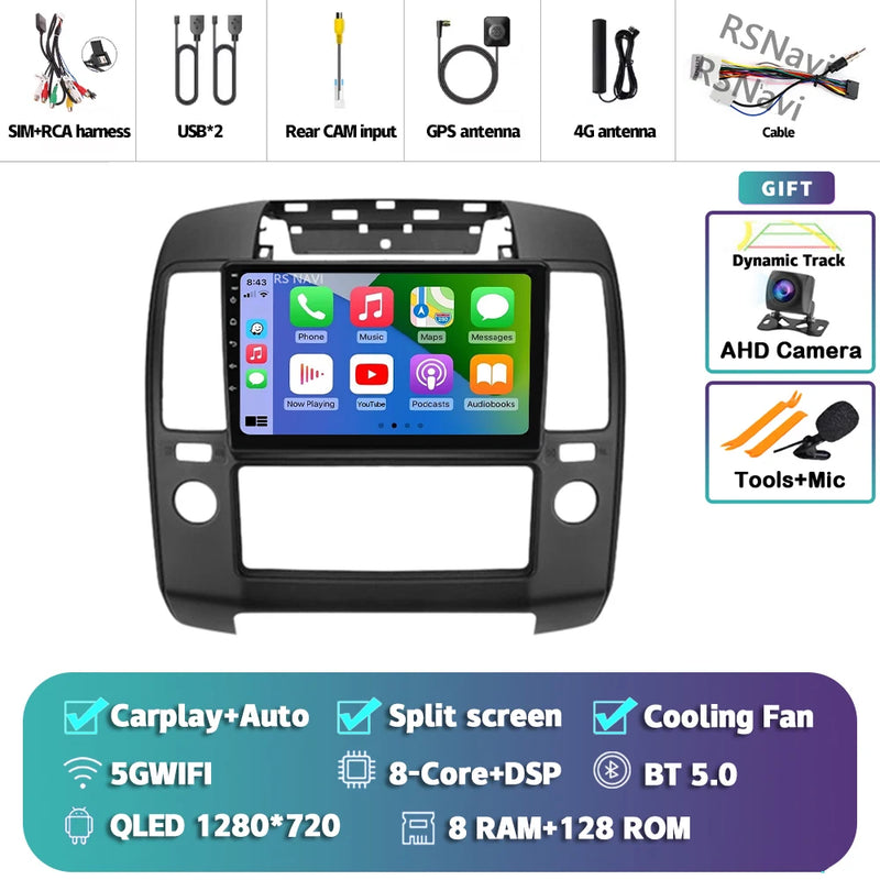 Autoradio CarPlay Nissan Navara D40 (2004-2010) – Écran 9 pouces, Android 16, vue 33