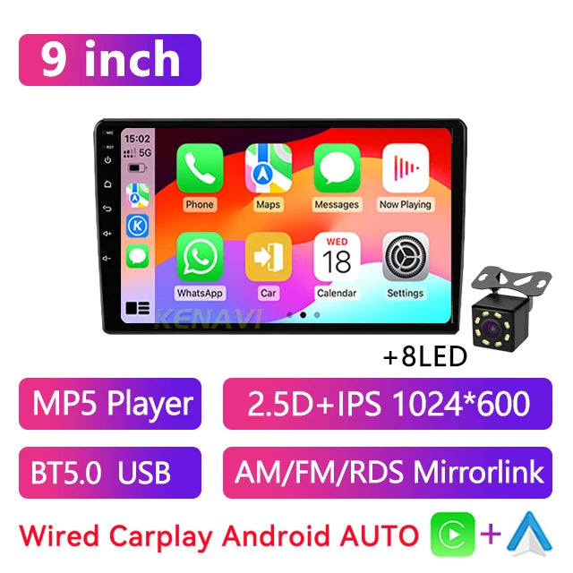 Autoradio CarPlay 2 DIN Universel – Écran 9 ou 10,1 Pouces, Filaire, Caméra en Option, vue 34
