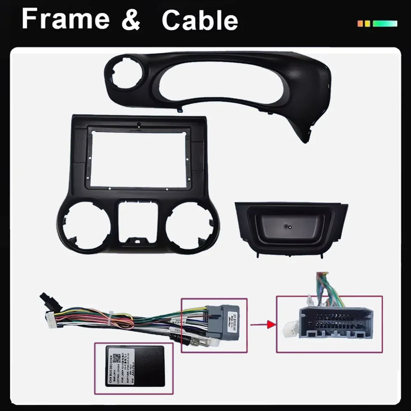 Autoradio CarPlay Jeep Wrangler JK (2011-2018) – Écran 9 pouces sans fil, jusqu'à 12 Go + 256 Go, vue 3