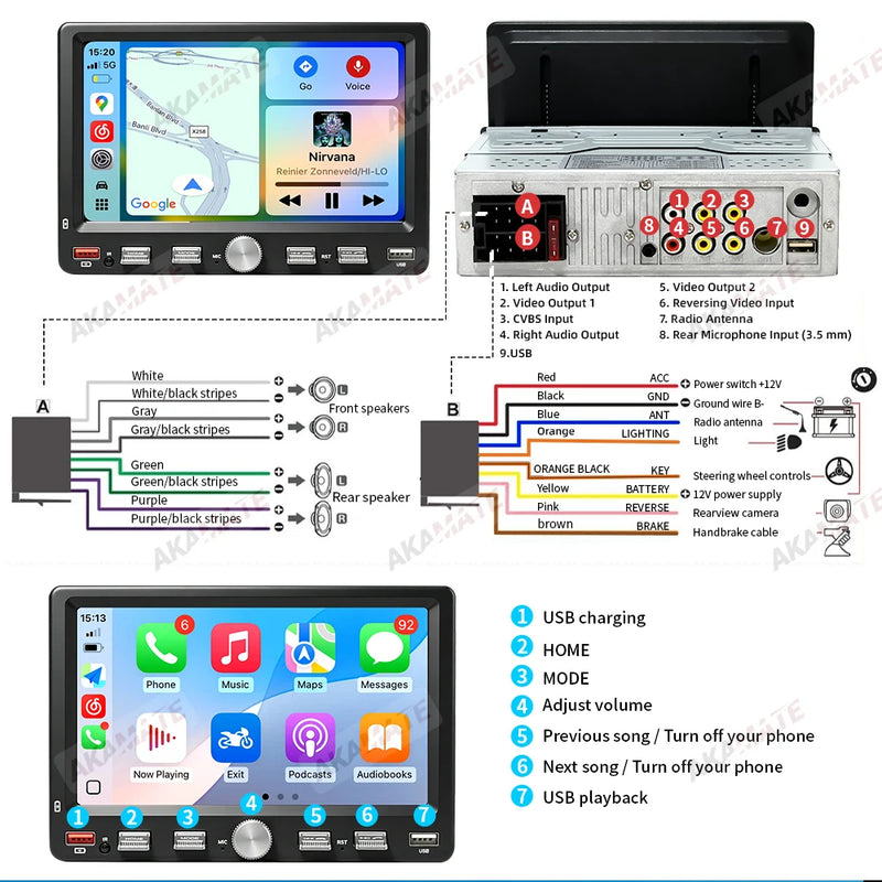 Autoradio CarPlay 1 DIN Universel – Écran 7 Pouces Réglable, Sans Fil, vue 16