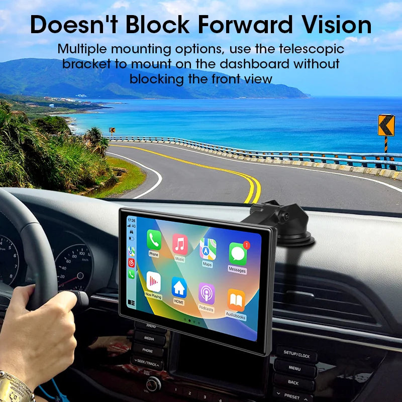 Écran CarPlay Portable 10,1 Pouces – Sans Fil, Dashcam 4K en Option, vue 5