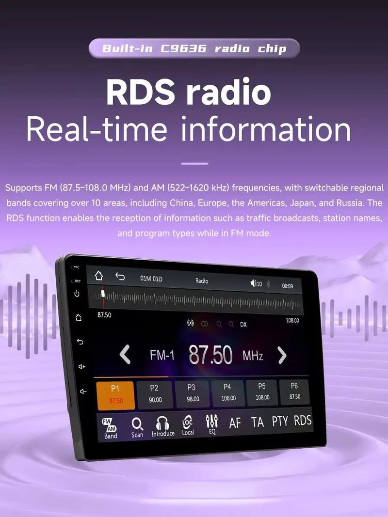 Autoradio CarPlay 2 DIN Universel – Écran 9 ou 10,1 Pouces, Filaire, Caméra en Option, vue 5