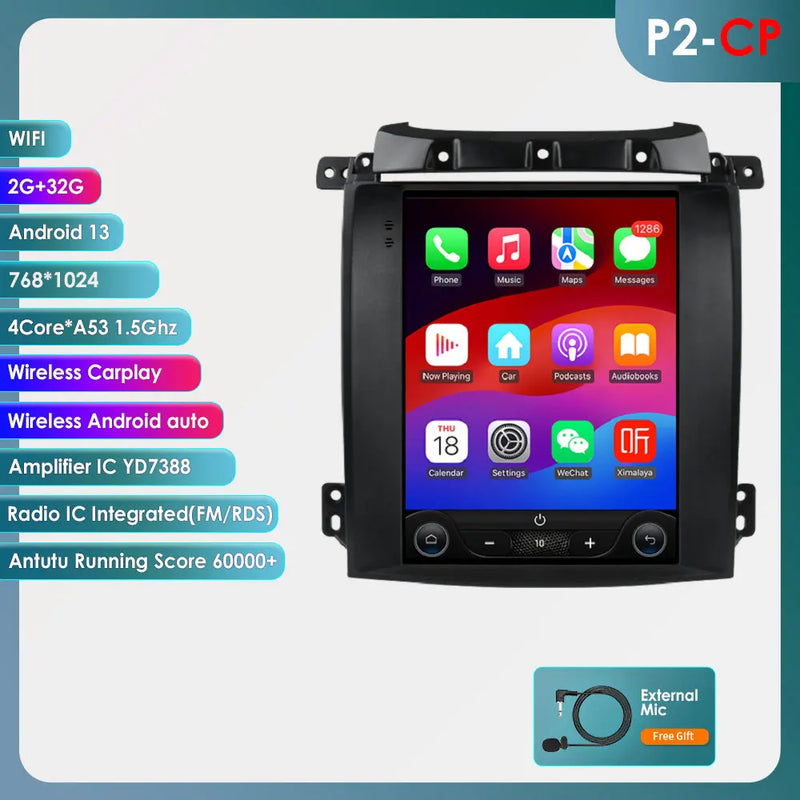 Autoradio CarPlay Kia Sorento BL (2002-2006) – Écran vertical 9,7 pouces, vue 16