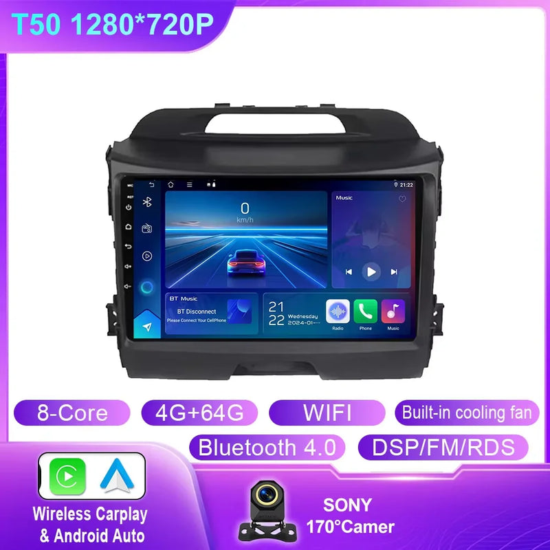 Autoradio CarPlay Kia Sportage 3 SL (2010-2016) – Écran QLED 9 pouces, jusqu'à 12 Go + 256 Go, vue 15