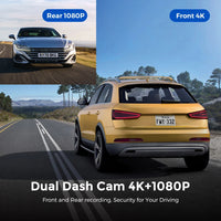 Dashcam 4K Wi-Fi Double Caméra – Écran 1,47 Pouce, GPS en Option, Kit Parking 24 h, vue 2
