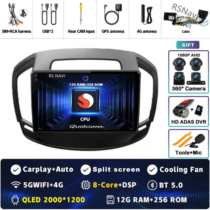 Autoradio CarPlay Opel Insignia (2013-2017) – Écran QLED, Android 16, jusqu'à 16 Go + 512 Go, vue 33