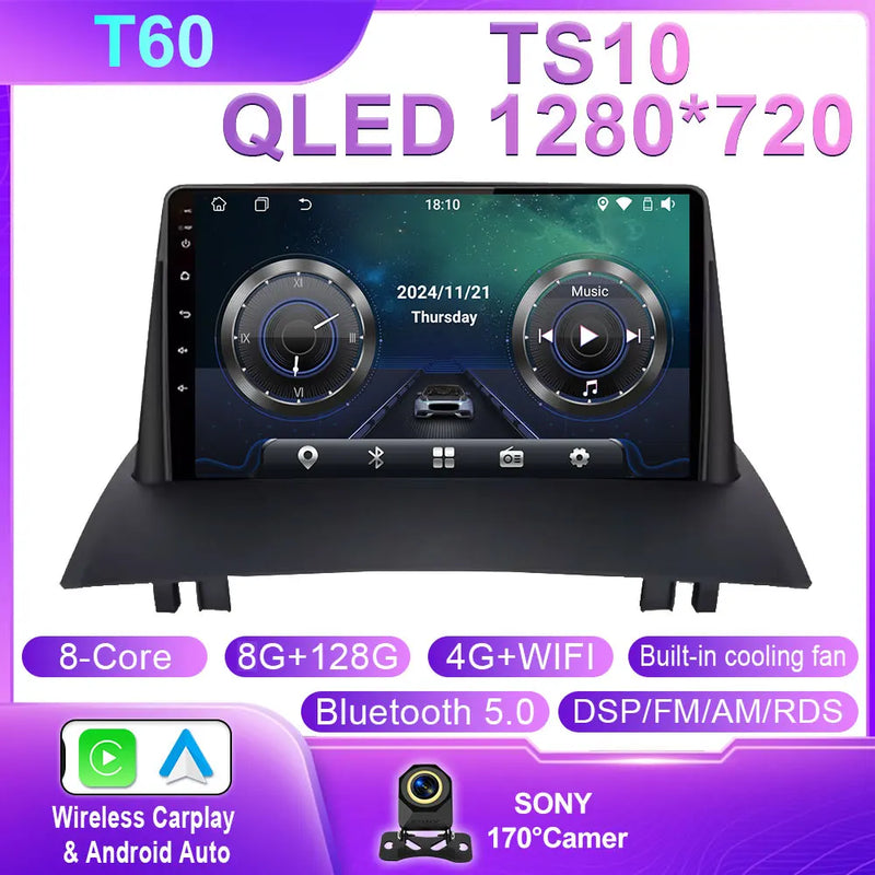 Autoradio CarPlay Renault Mégane 2 (2002-2009) – Écran 9 pouces, option écran 2K, jusqu'à 12 Go + 256 Go, vue 44
