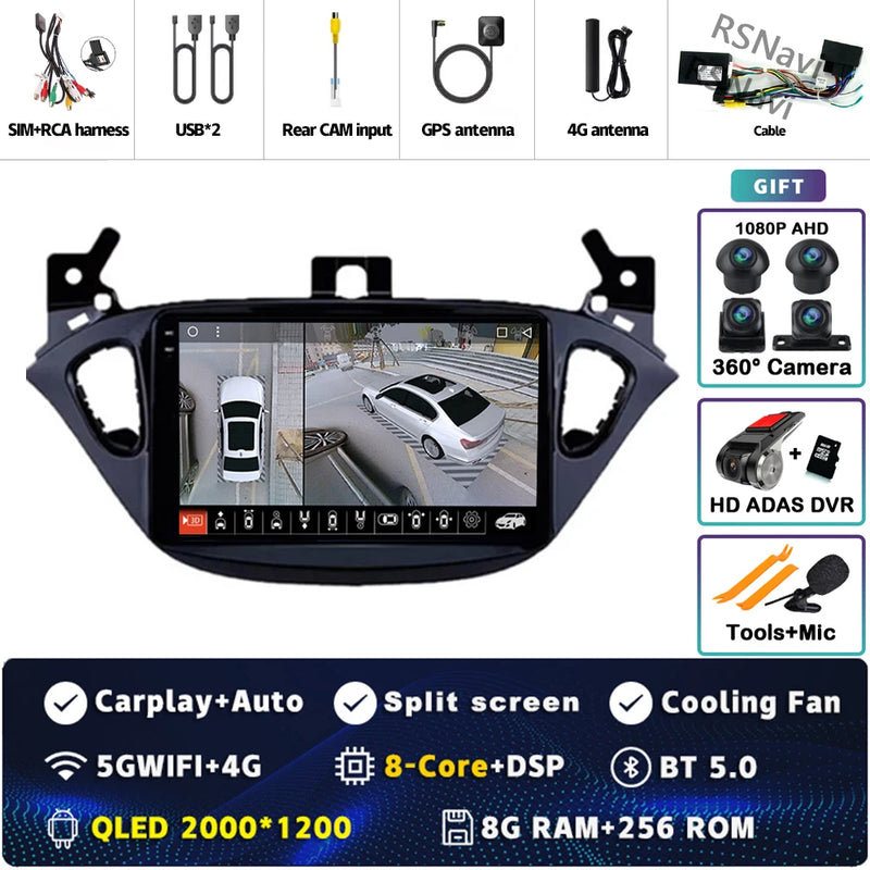 Autoradio CarPlay Opel Corsa E (2014-2019) et Adam (2013-2016) – Écran 9 pouces 2K, jusqu'à 12 Go + 256 Go, vue 19