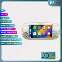 Autoradio CarPlay Fiat 500 (2007-2015) – Écran 7 pouces, 8 cœurs, jusqu'à 8 Go + 128 Go, vue 64