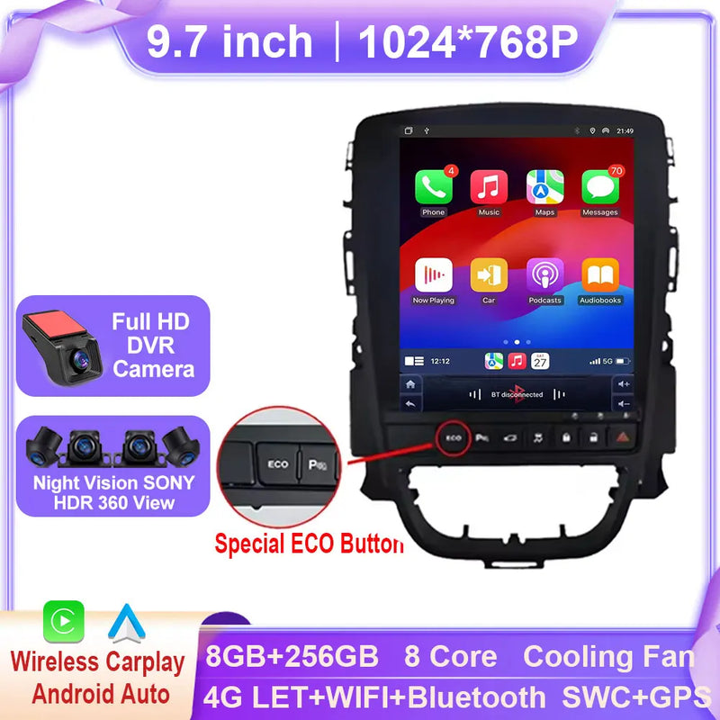 Autoradio CarPlay Opel Astra J (2009-2015) et Cascada – Écran vertical 9,7 pouces, jusqu'à 8 Go + 256 Go, vue 23