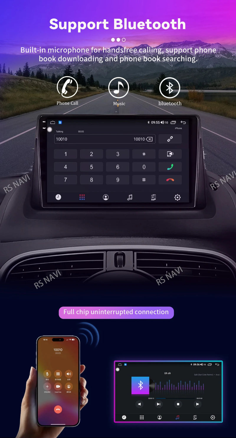 Autoradio CarPlay Renault Kangoo (2009-2018) – Écran 9 pouces, Android 16, jusqu'à 16 Go + 512 Go, vue 20