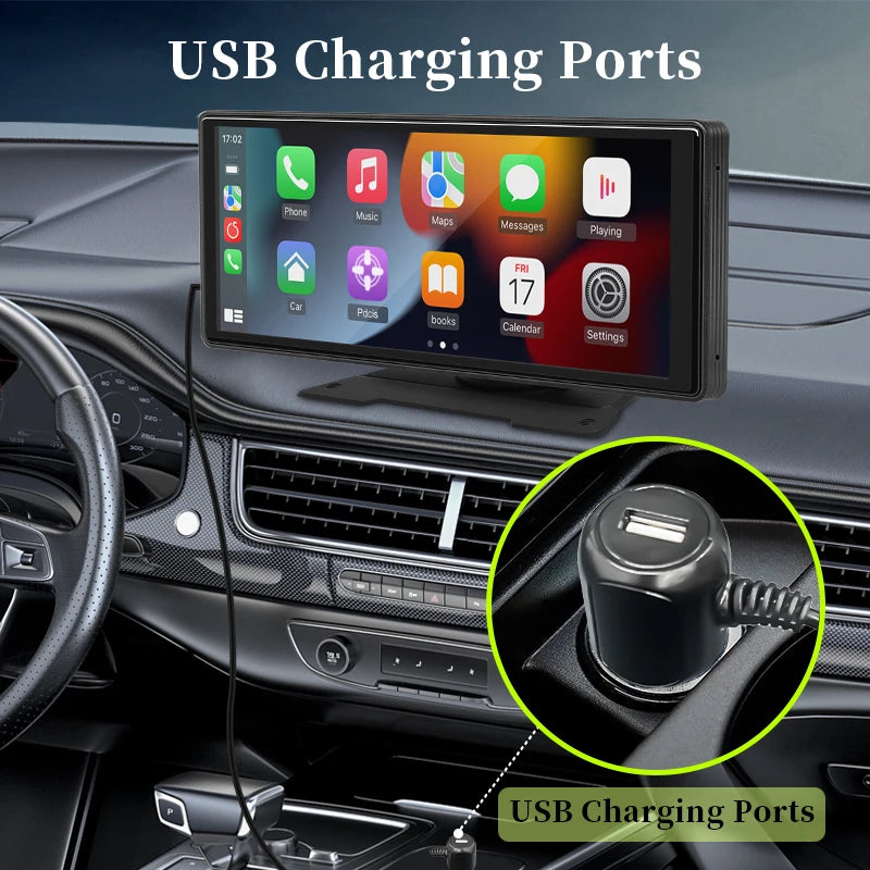 Écran CarPlay Universel 10,26 Pouces – Sans Fil ou Filaire, Bluetooth, USB, Entrée Caméra de Recul, vue 12