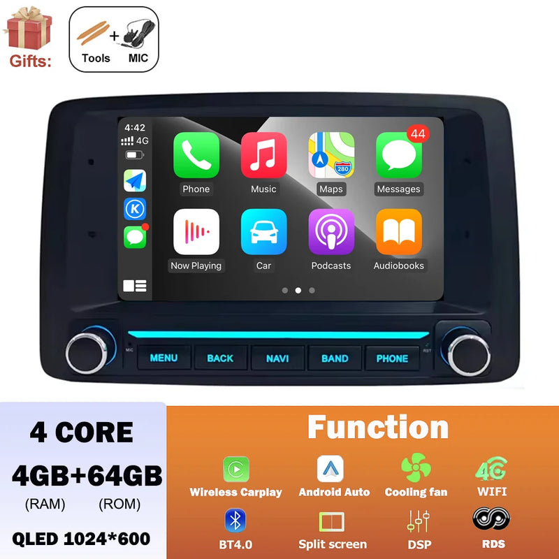 Autoradio CarPlay Fiat Panda (2003-2012) – Écran QLED 7 pouces, jusqu'à 8 Go + 256 Go, vue 10