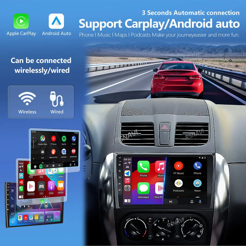 Autoradio CarPlay Suzuki SX4 (2006-2013) – Écran 9 pouces sans fil, jusqu'à 12 Go + 256 Go, vue 2