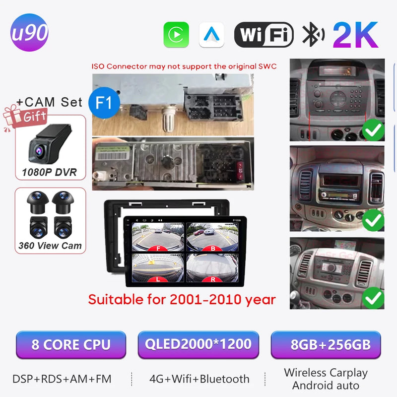 Autoradio CarPlay Renault Trafic 2, Opel Vivaro A et Nissan Primastar (2001-2014) – Écran tactile, jusqu'à 12 Go + 256 Go, vue 31