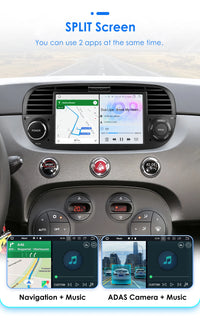Autoradio CarPlay Fiat 500 (2007-2015) – Écran 7 pouces, 8 cœurs, jusqu'à 8 Go + 128 Go, vue 40