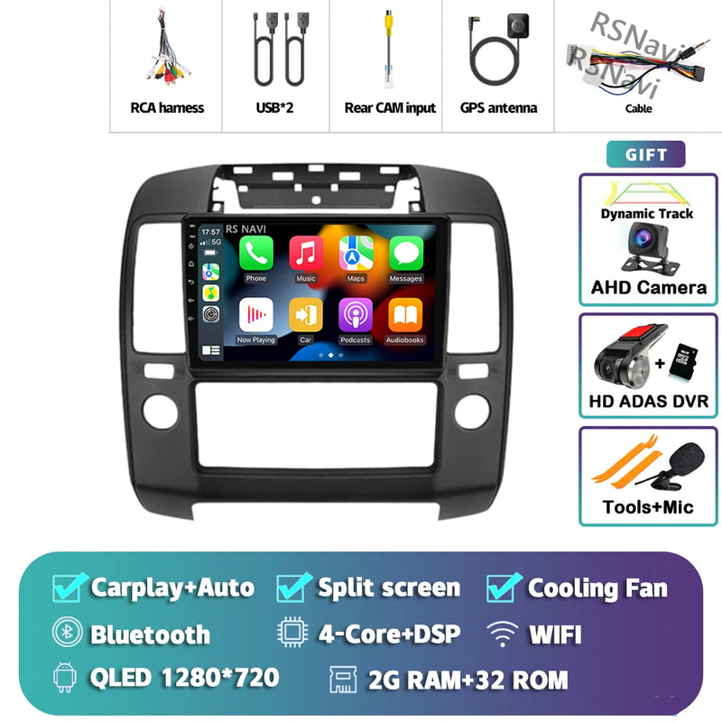 Autoradio CarPlay Nissan Navara D40 (2004-2010) – Écran 9 pouces, Android 16, vue 30