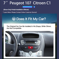 Autoradio CarPlay Peugeot 107 et Citroën C1 (2005-2014) – Écran 7 pouces, sans fil, jusqu'à 6 Go + 128 Go, vue 3