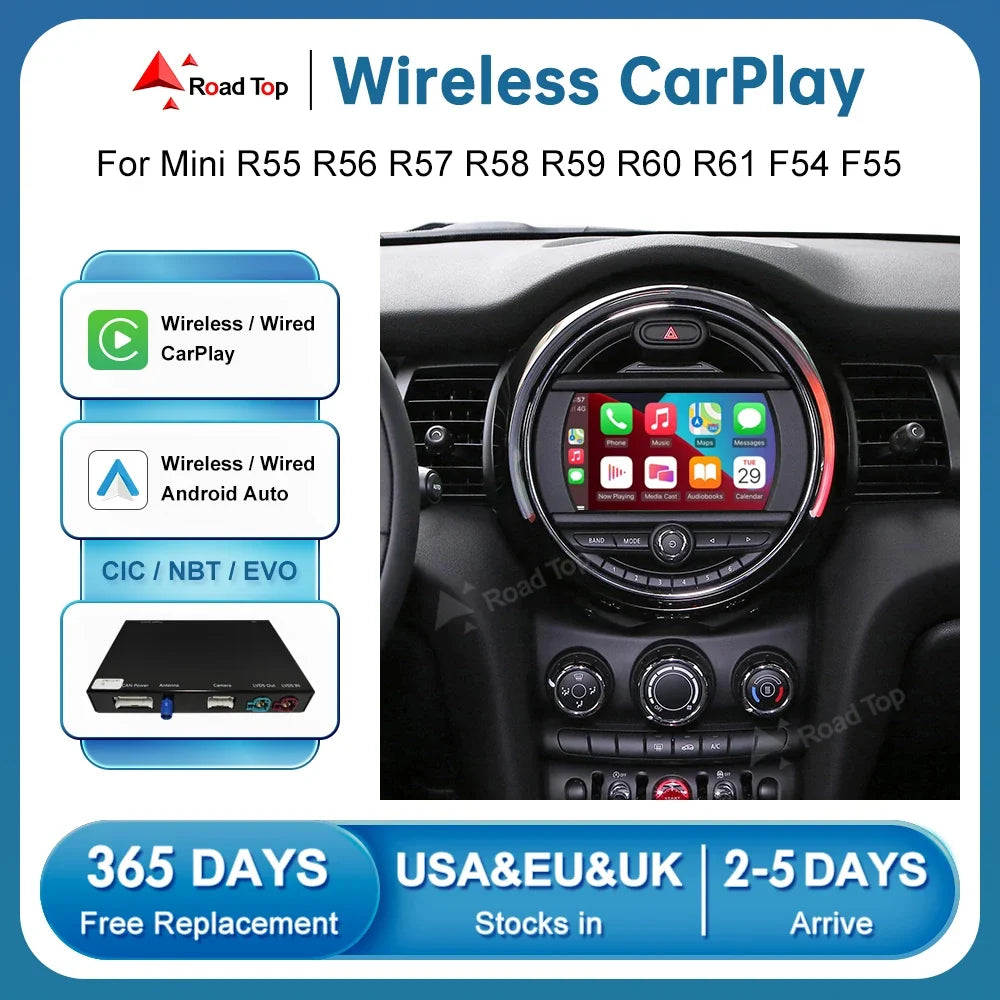 Boîtier CarPlay Android Auto Sans Fil pour MINI R56 F56