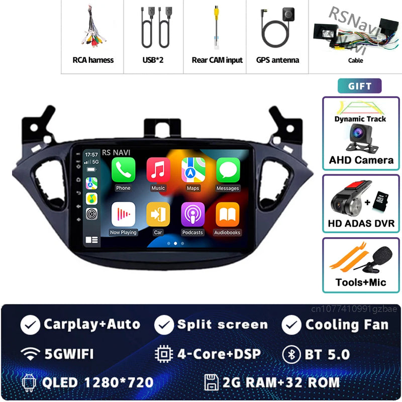 Autoradio CarPlay Opel Corsa E (2014-2019) et Adam (2013-2016) – Écran 9 pouces 2K, jusqu'à 12 Go + 256 Go, vue 10