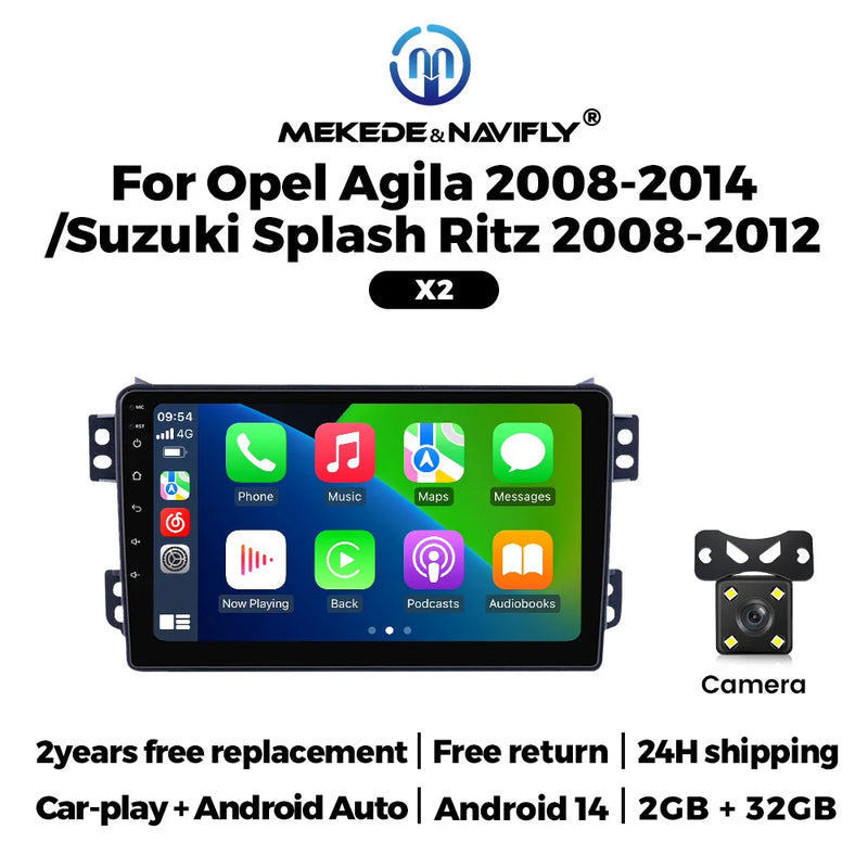 Autoradio CarPlay Opel Agila (2008-2014) et Suzuki Splash (2008-2012) – Écran 9 pouces, vue 12