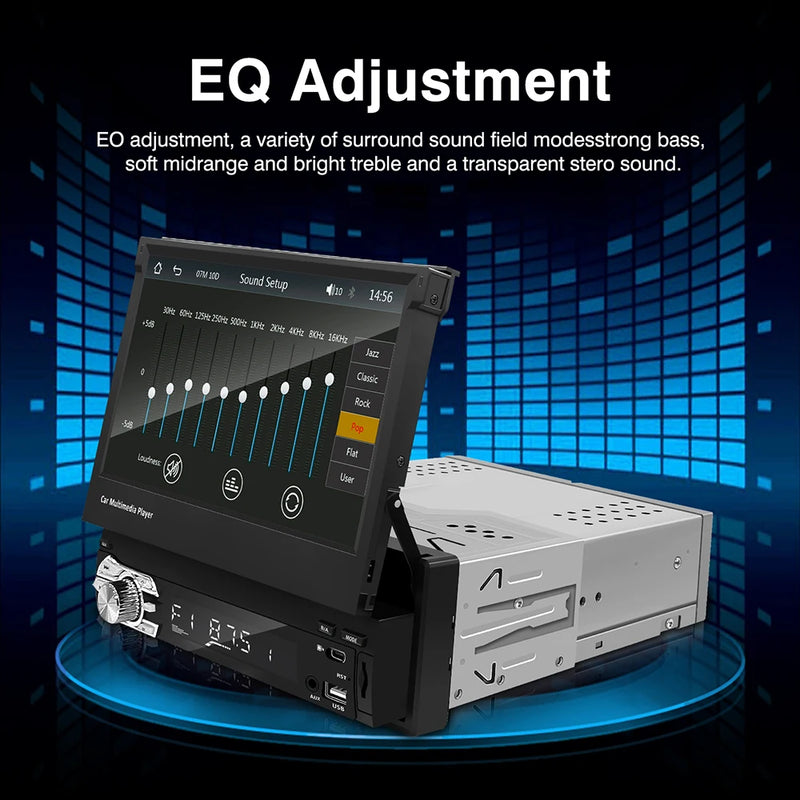 Autoradio CarPlay 1 DIN Universel – Écran Rétractable 7 Pouces, Filaire, vue 8
