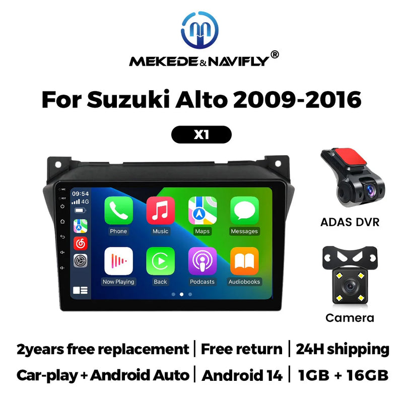 Autoradio CarPlay Suzuki Alto (2009-2016) – Écran 9 pouces, Android 14, vue 12