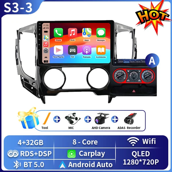Autoradio CarPlay Mitsubishi L200, Pajero Sport et Triton (2015-2019) – Écran 9 pouces, jusqu'à 8 Go + 128 Go, vue 14