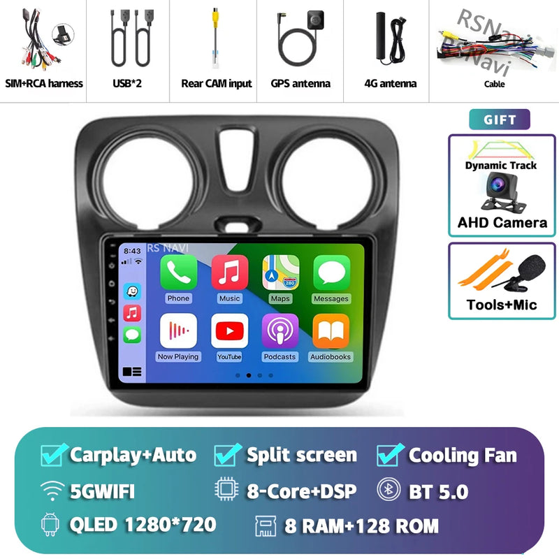 Autoradio CarPlay Renault Lodgy et Dacia Dokker (2012-2021) – Écran 9 pouces, Android 16, vue 17