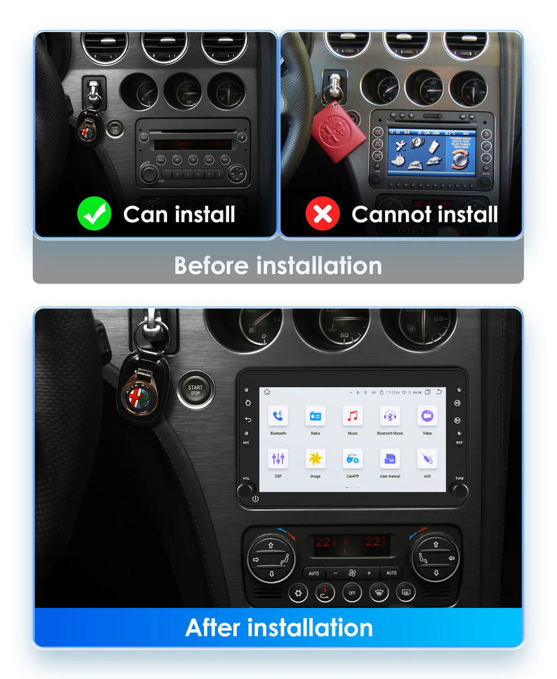 Autoradio CarPlay Alfa Romeo 159, Sportwagon, Brera et Spider – Écran 7 pouces, jusqu'à 8 Go + 128 Go, vue 2