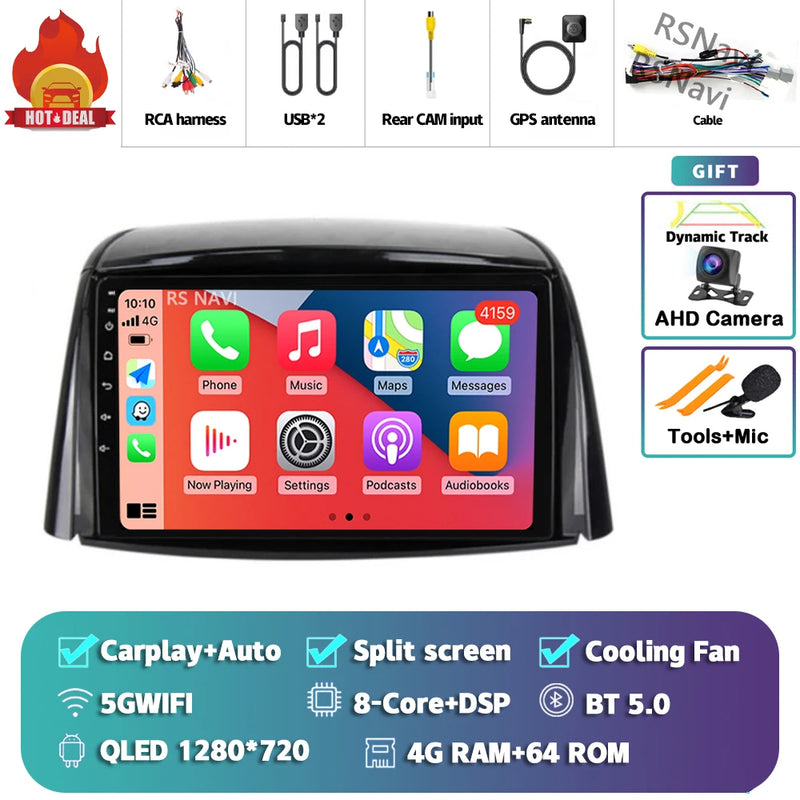 Autoradio CarPlay Renault Koleos (2008-2016) – Écran 9 pouces sans fil, jusqu'à 16 Go + 512 Go, vue 33