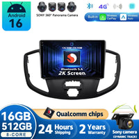 Autoradio CarPlay Ford Transit (2015-2018) – Écran 9 pouces, 4G, jusqu'à 12 Go + 256 Go