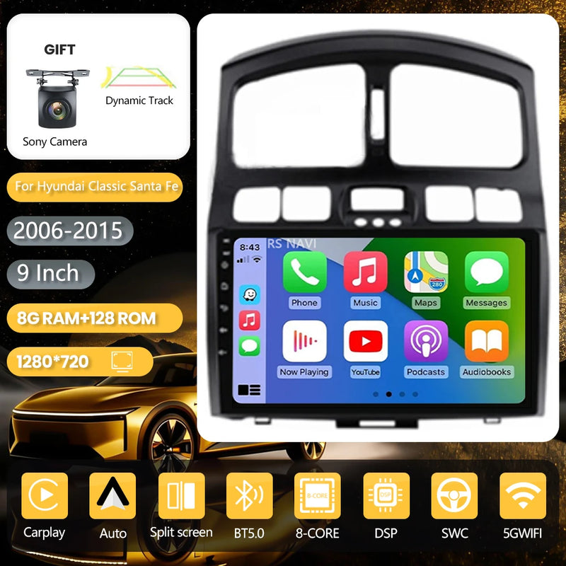 Autoradio CarPlay Hyundai Santa Fe Classic et SM (2006-2012) – Écran QLED 9 pouces, vue 31