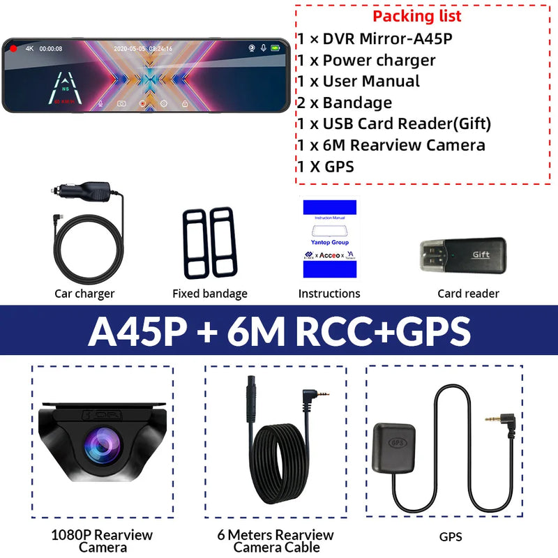 Rétroviseur Caméra 4K Écran Tactile 11,28 Pouces – Caméra Arrière, Wi-Fi 5 GHz, GPS en Option, vue 29