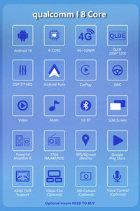 Autoradio CarPlay Suzuki SX4 (2006-2013) – Écran 9 pouces sans fil, jusqu'à 12 Go + 256 Go, vue 9
