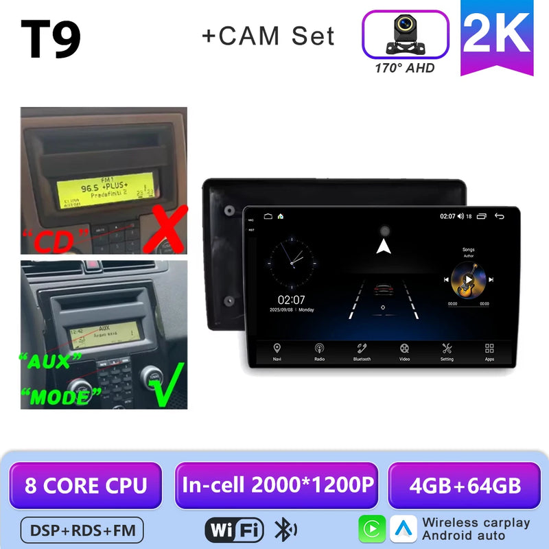 Autoradio CarPlay Volvo C30, S40, V50 et C70 (2004-2012) – Écran 9 pouces, jusqu'à 12 Go + 256 Go, vue 38
