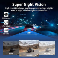 Dashcam 3 ou 4 Caméras – Avant 1080P, Côtés Orientables et Arrière, Mode Parking, vue 17