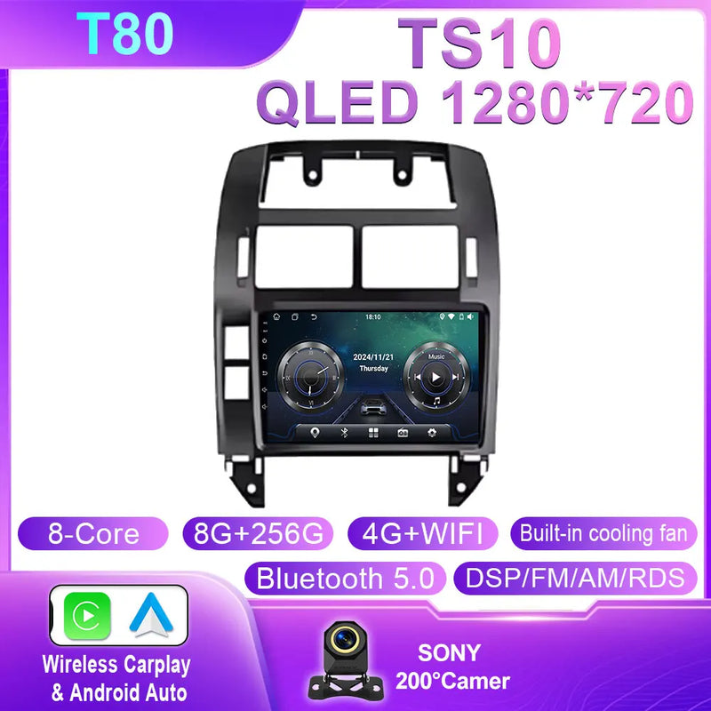 Autoradio CarPlay Volkswagen Polo 4 (2004-2009) – Écran QLED 9 pouces, Android 16, jusqu'à 12 Go + 256 Go, vue 35