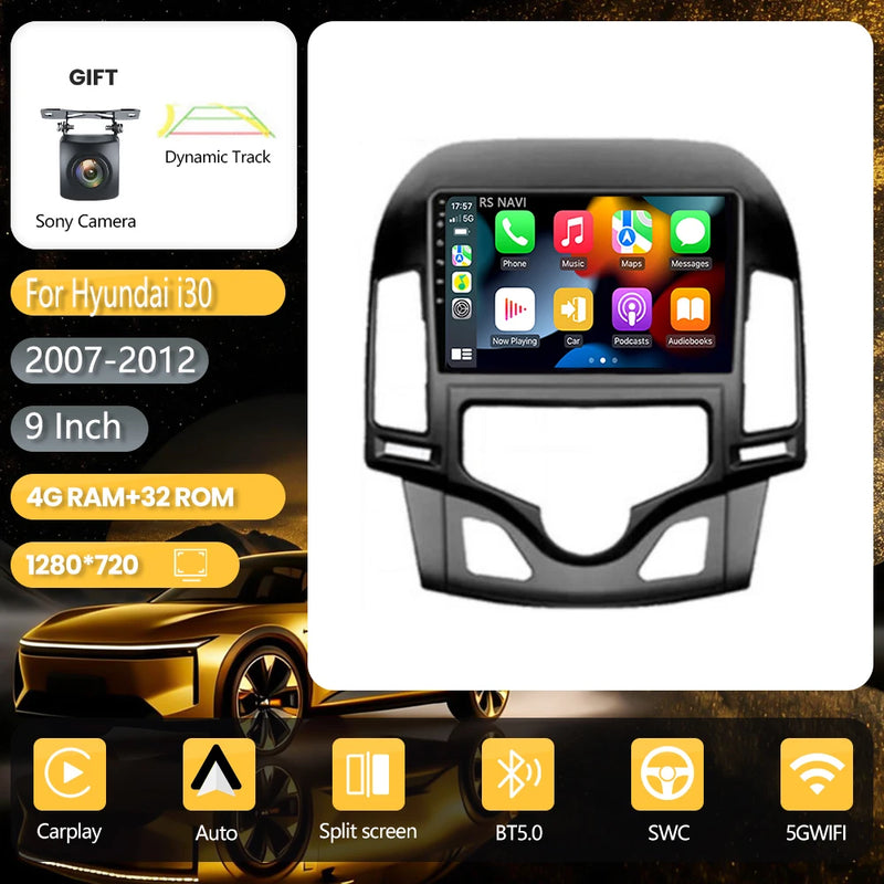 Autoradio CarPlay Hyundai i30 FD (2007-2012) – Écran 9 pouces, jusqu'à 16 Go + 256 Go, vue 29