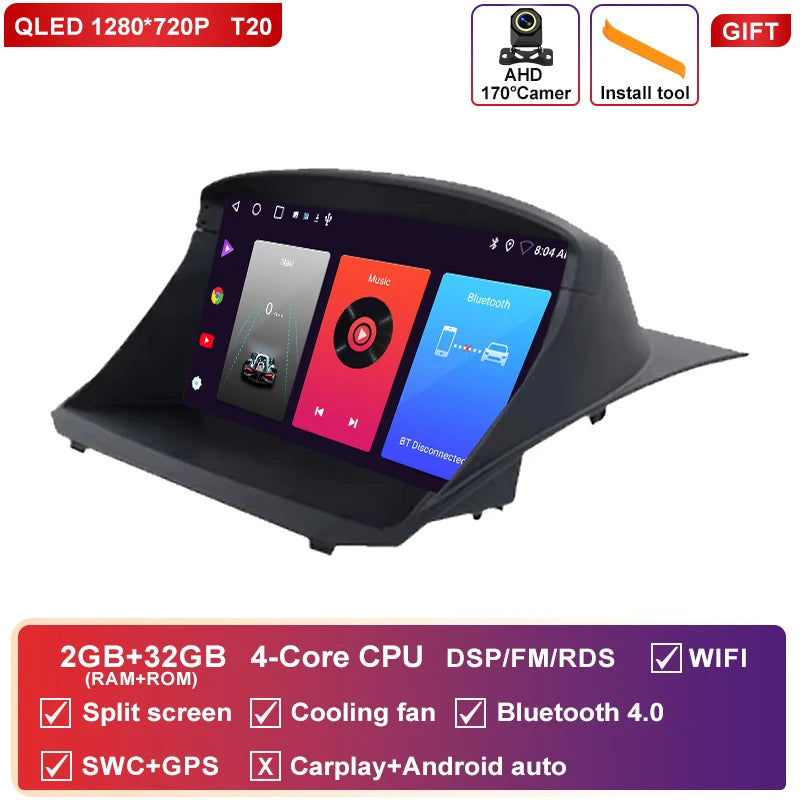 Autoradio CarPlay Ford Fiesta Mk6 et Mk7 (2008-2019) – Écran 9 pouces, jusqu'à 8 Go + 256 Go, vue 50