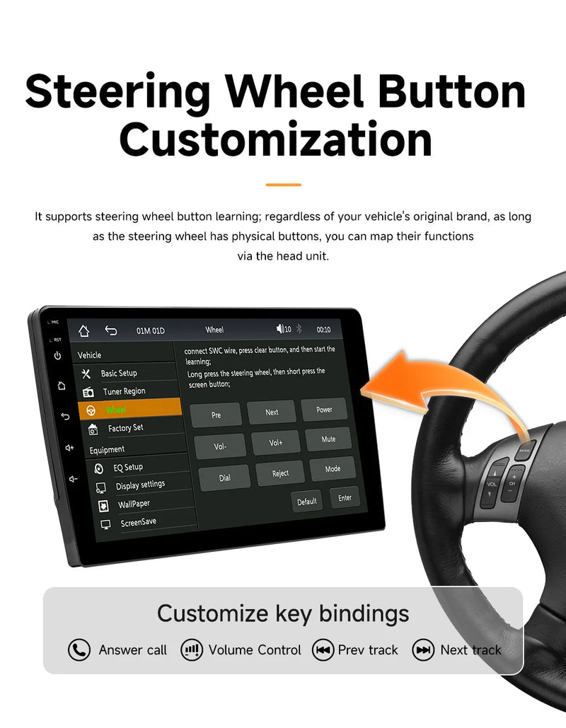 Autoradio CarPlay 2 DIN Universel – Écran 9 ou 10,1 Pouces, Filaire, Caméra en Option, vue 21