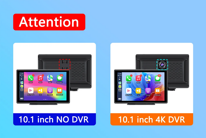 Écran CarPlay Portable 10,1 Pouces – Sans Fil, Dashcam 4K en Option, vue 7