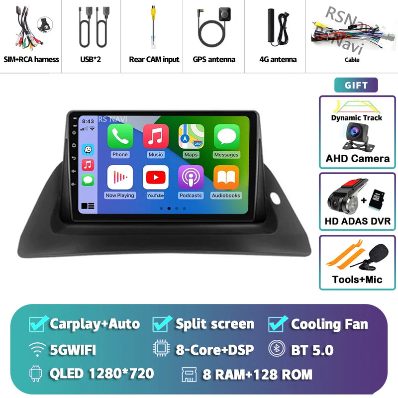 Autoradio CarPlay Renault Kangoo (2009-2018) – Écran 9 pouces, Android 16, jusqu'à 16 Go + 512 Go, vue 45