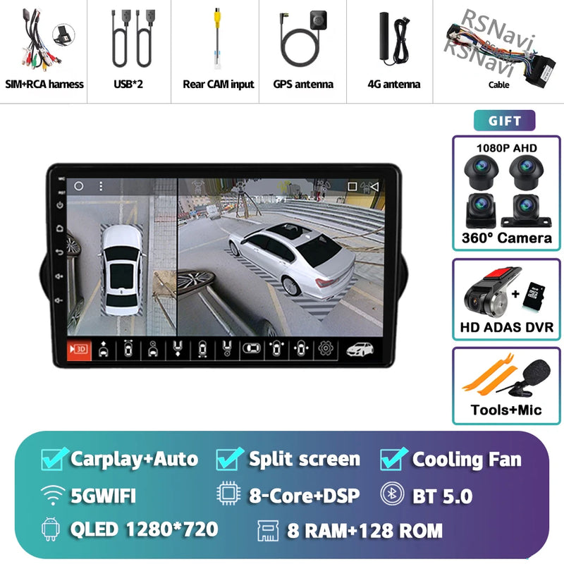 Autoradio CarPlay Fiat Tipo, Egea et Dodge Neon (2015-2018) – Écran QLED, jusqu'à 16 Go + 512 Go, vue 13